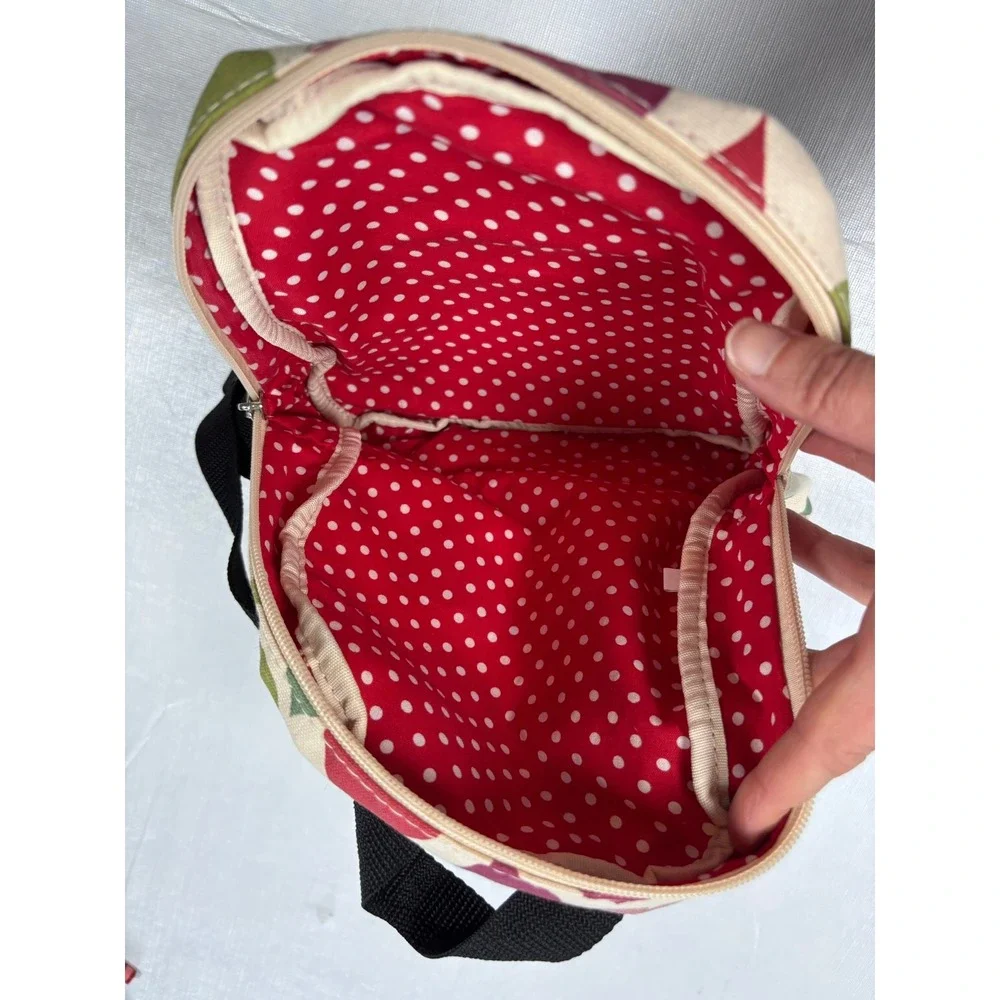 Bungalow 360 Mini Backpack Multi Color Heart Print Canvas‎ Vegan